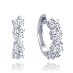 MINET Luksusowe kolczyki srebrne z białymi cyrkoniami