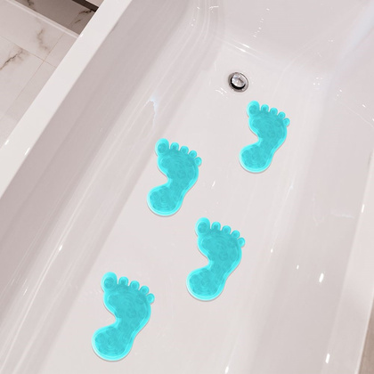 Podkładki antypoślizgowe z przyssawkami stopy niebieskie zestaw 4 szt.