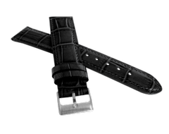 LAVVU Czarny szyty pasek CROCO z luksusowej skóry Top Grain - 18