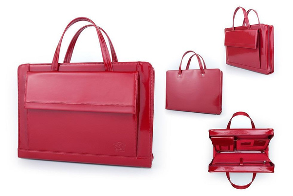 Teczka damska skórzana KEMER B 866/DWL Czerwona