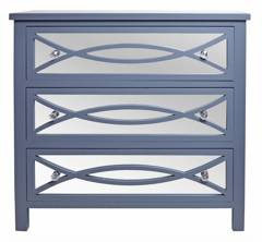 Komoda lustrzana z 3 szufladami w półkola szara