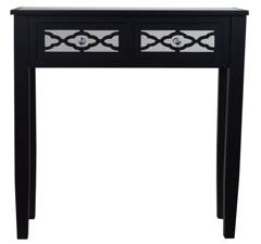 Konsola lustrzana z 2 szufladami  wzór marokański czarna