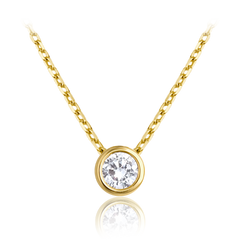 MINET Delikatny złoty naszyjnik z białym cyrkonem Au 585/1000 1,85g