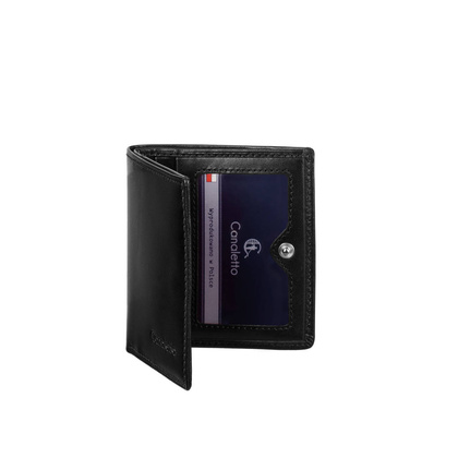 Czarny portfel skórzany męski Canaletto PM1031s164GR