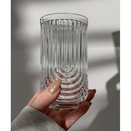 Szklanka ryflowana wysoka 420 ml grube szkło 1szt SZK64