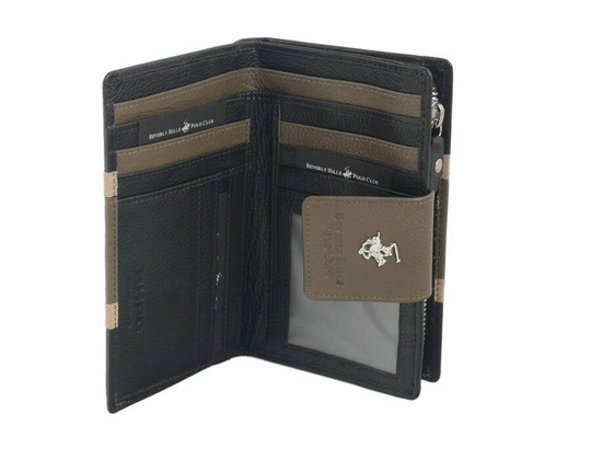 BH-361 COLOURS Portfel damski skórzany Czarny