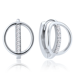 MINET Eleganckie kolczyki z białego złota z białymi cyrkoniami Au 585/1000 1,80g