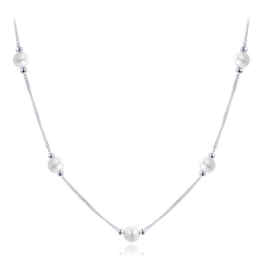 MINET Srebrny naszyjnik z naturalnymi perłami