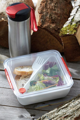 Pojemnik na lunch DELICIOUS, biały, czerwony