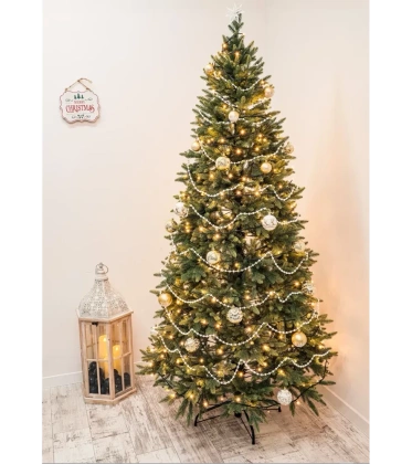 Choinka sztuczna PE01 220 cm zielona z metalowym stojakiem  jasnozielona silikonowa