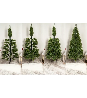 Choinka sztuczna PE01 220 cm zielona z metalowym stojakiem  jasnozielona silikonowa