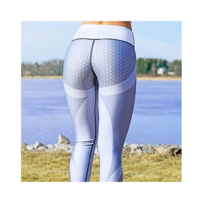 Sportowe Legginsy Fitness Trening Szare L LEG21L