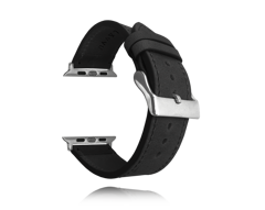 LAVVU Czarny skórzany pasek Top Grain do APPLE WATCH 38-40 mm