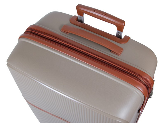 Walizka DIELLE 190 4k 76 cm duża tortora PP z poszerzeniem