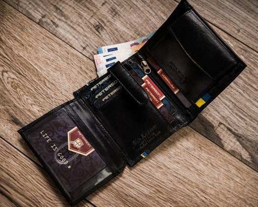 Skórzany portfel męski w orientacji pionowej z systemem rfid