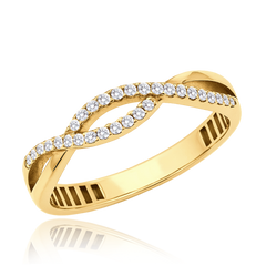 MINET Elegancki złoty pierścionek z białą cyrkonią Au 585/1000 rozm. 20 - 1,60g