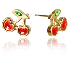 Kolczyki ze stali szlachetnej platerowane złotem KST3359