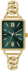 MINET Złoto-zielony damski zegarek SIENA ze złotą stalową bransoletką