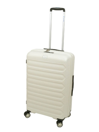 Walizka DIELLE 100 4k 66cm średnia biała PP z poszerzeniem