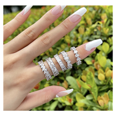 Pierścionek pozłacany cyrkonie stal chirurgiczna platerowana złotem PST866, Rozmiar pierścionków: US8 EU17