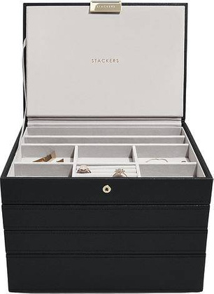 Szkatułka na biżuterię Stackers poczwórna classic czarna