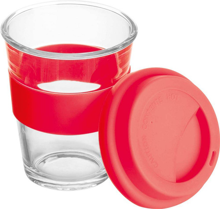 Szklany kubek z pokrywką 300 ml