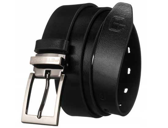 Skorzany waski pasek meski z klasyczna klamra