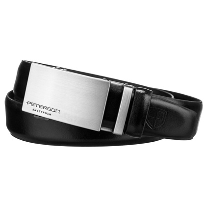 Elegancki pasek męski z klamrą automatyczną - Peterson PTN A005 BLACK 125