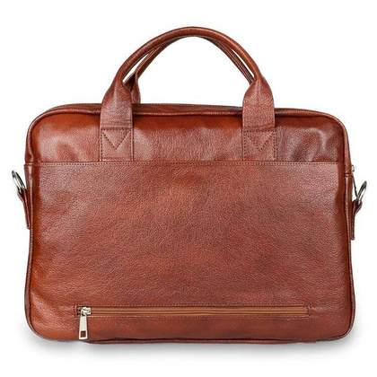 Skórzana torba męska na ramię laptopa 15,6" brązowa - Pavone Nero Bergamo 2423 BR