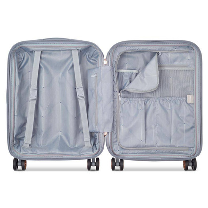 Delsey Shadow 5.0 mała srebrna walizka kabinowa na kółkach 55 cm