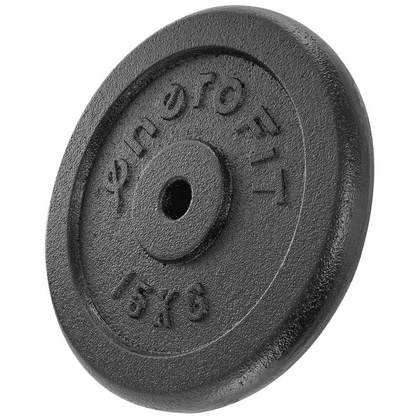 Obciążenie żeliwne czarne 15 kg Sportop fi 26,5