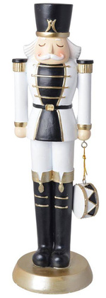 Dziadek do orzechów biało-czarny z bębenkiem duży