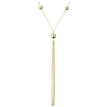 MINET Pozłacany naszyjnik srebrny z łańcuszkami i kulkami