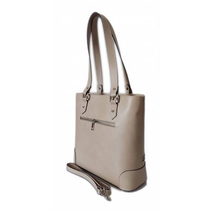 Porządna,praktyczna włoska torebka na ramię a4 beżowa V335T