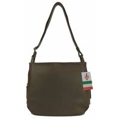 Miękka klasyczna torebka na ramię ,trzy komory ,Włoska skórzana Vera Pelle , Beżowa LB394T