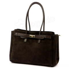 Torebka damska skórzana 10.004 Ciemny brąz