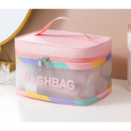 Kosmetyczka rozkładana WASHBAG kuferek róż KS74