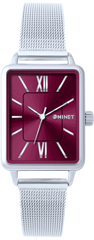 MINET Wino damski zegarek SIENA ze srebrnym stalowym paskiem