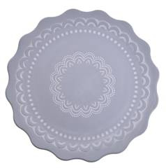 Talerz okrągły z falbaną duży szary