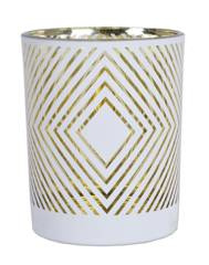 Świecznik szklany biały duży