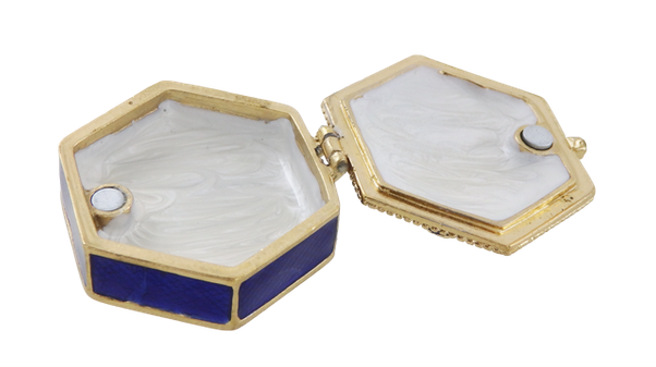 Bogato zdobione metalowe pudełeczko prezentowe z kryształkami - B0035-08BL