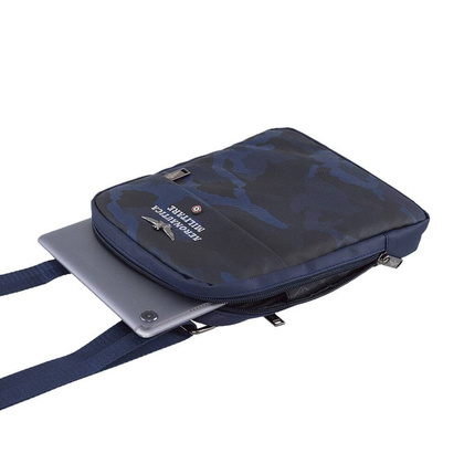 Torba na ramię AERONAUTICA MILITARE Camou Niebieska