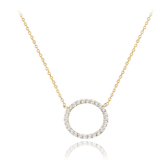 MINET Złoty naszyjnik pierścień z białymi cyrkoniami Au 585/1000  2,05g