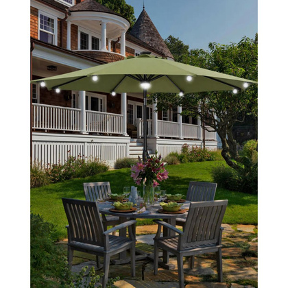 PARASOL OGRODOWY Z OŚWIETLENIEM ŻARÓWKI LED 270CM TURKUSOWY