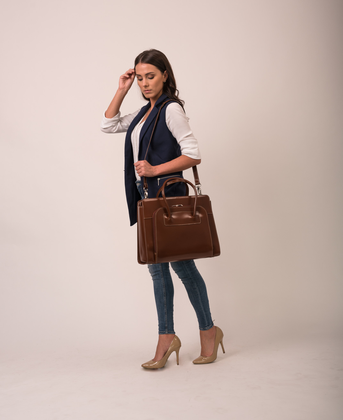 Teczka damska skórzana McKlein Lake Forest Brązowa