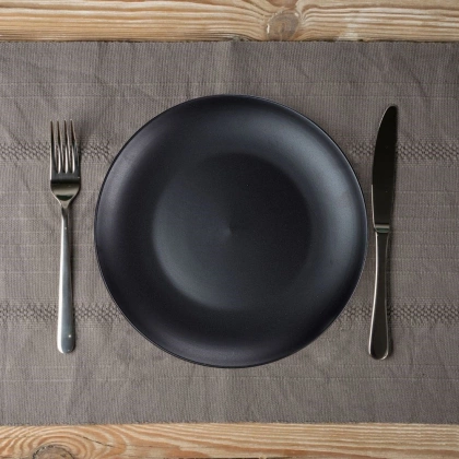 Talerz ceramiczny czarny obiadowy płytki na obiad SOHO  26,5 cm