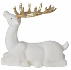 Renifer welurowy leżący biały