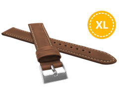 XL Wyściełany brązowy szyty pasek SPORT z luksusowej skóry Top Grain - 22