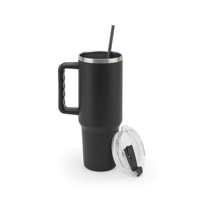 JOYNER XL. Duży kubek podróżny ze stali nierdzewnej (91% z recyklingu) z podwójnymi ściankami izolowanymi próżniowo i matowym wykończeniem 1300 ml