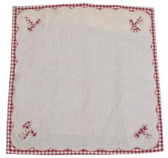 Obrus z kokardką w kratkę bordo 85x85 cm